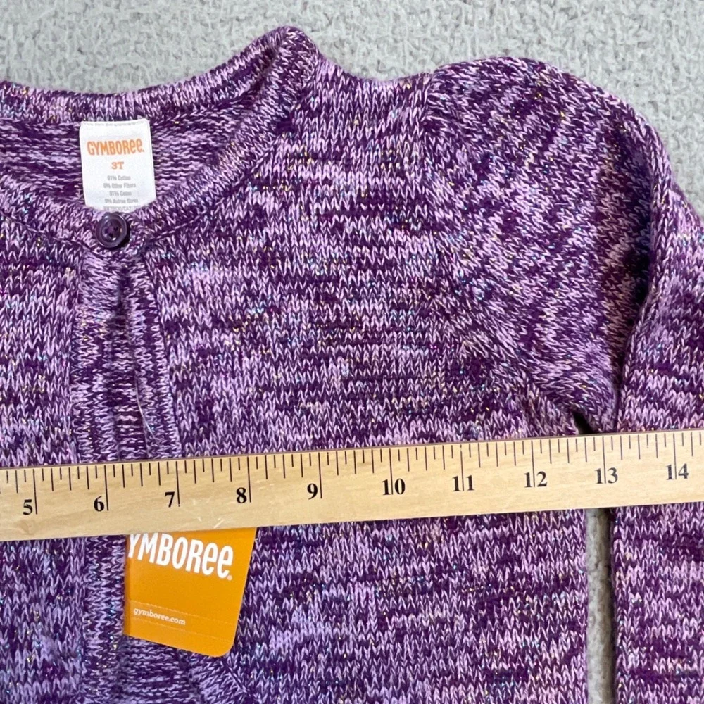 Gymboree Shrug Cardigan Kids 3T Purple NEW Shimmer Space Dye Bolero Sweater